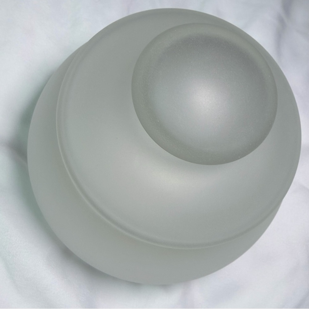 Vintage Frosted 6” Satin Glass Biscuit Jar With Silver Lid Rare Collectible Gift